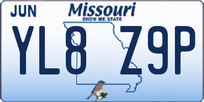 MO license plate YL8Z9P