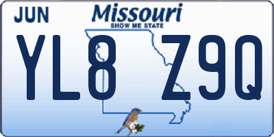 MO license plate YL8Z9Q