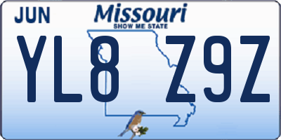 MO license plate YL8Z9Z