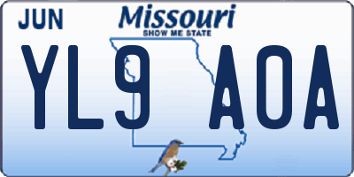 MO license plate YL9A0A