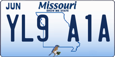 MO license plate YL9A1A