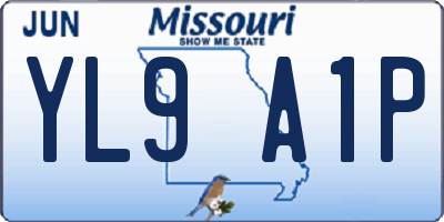 MO license plate YL9A1P