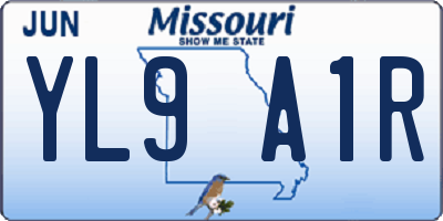 MO license plate YL9A1R