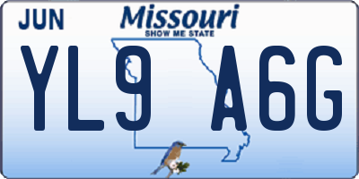 MO license plate YL9A6G
