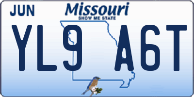 MO license plate YL9A6T