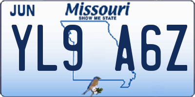 MO license plate YL9A6Z