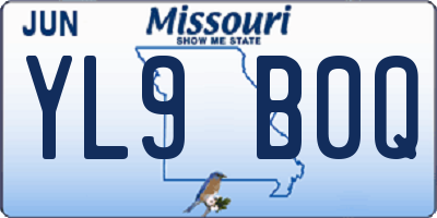 MO license plate YL9B0Q