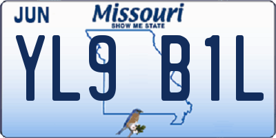 MO license plate YL9B1L