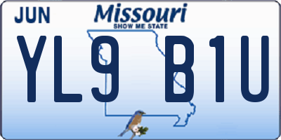 MO license plate YL9B1U