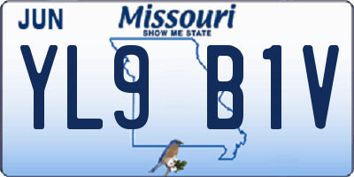 MO license plate YL9B1V