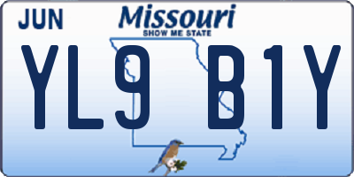 MO license plate YL9B1Y