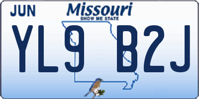 MO license plate YL9B2J