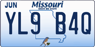 MO license plate YL9B4Q