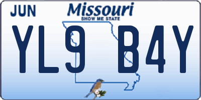 MO license plate YL9B4Y