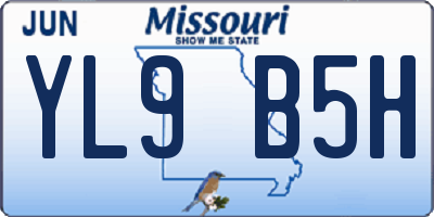 MO license plate YL9B5H