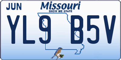 MO license plate YL9B5V
