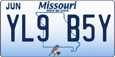MO license plate YL9B5Y