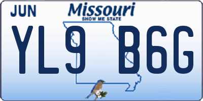 MO license plate YL9B6G