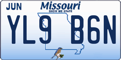 MO license plate YL9B6N