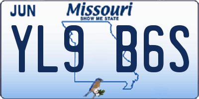 MO license plate YL9B6S