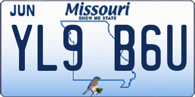 MO license plate YL9B6U