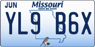 MO license plate YL9B6X