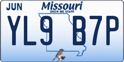 MO license plate YL9B7P