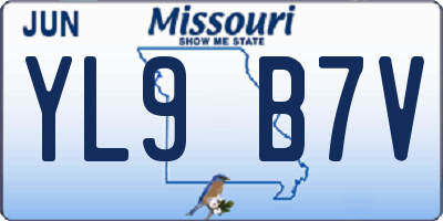 MO license plate YL9B7V