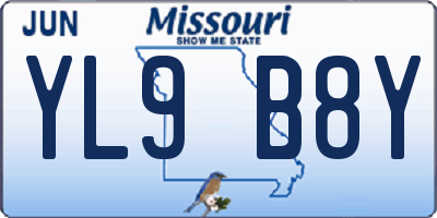 MO license plate YL9B8Y