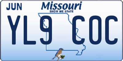 MO license plate YL9C0C