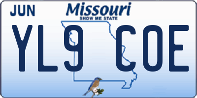 MO license plate YL9C0E