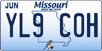 MO license plate YL9C0H