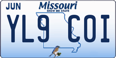 MO license plate YL9C0I