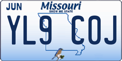 MO license plate YL9C0J