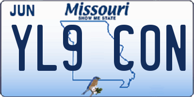 MO license plate YL9C0N