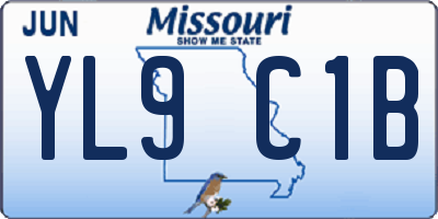 MO license plate YL9C1B