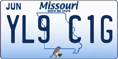 MO license plate YL9C1G