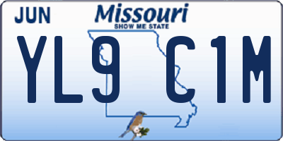 MO license plate YL9C1M