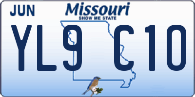 MO license plate YL9C1O
