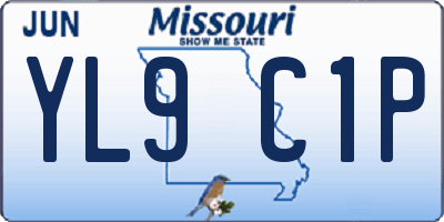 MO license plate YL9C1P