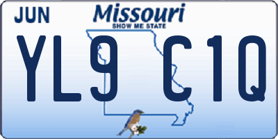 MO license plate YL9C1Q