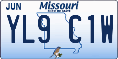 MO license plate YL9C1W
