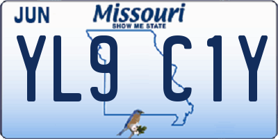 MO license plate YL9C1Y