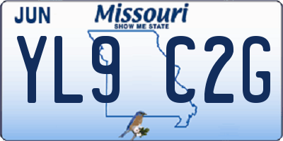 MO license plate YL9C2G