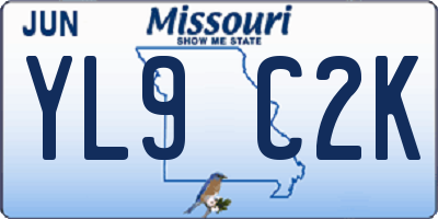 MO license plate YL9C2K