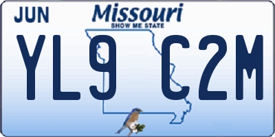 MO license plate YL9C2M
