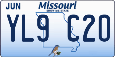 MO license plate YL9C2O
