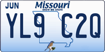MO license plate YL9C2Q