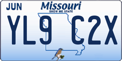 MO license plate YL9C2X