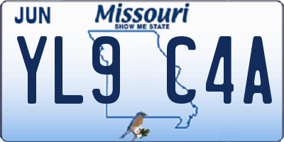 MO license plate YL9C4A